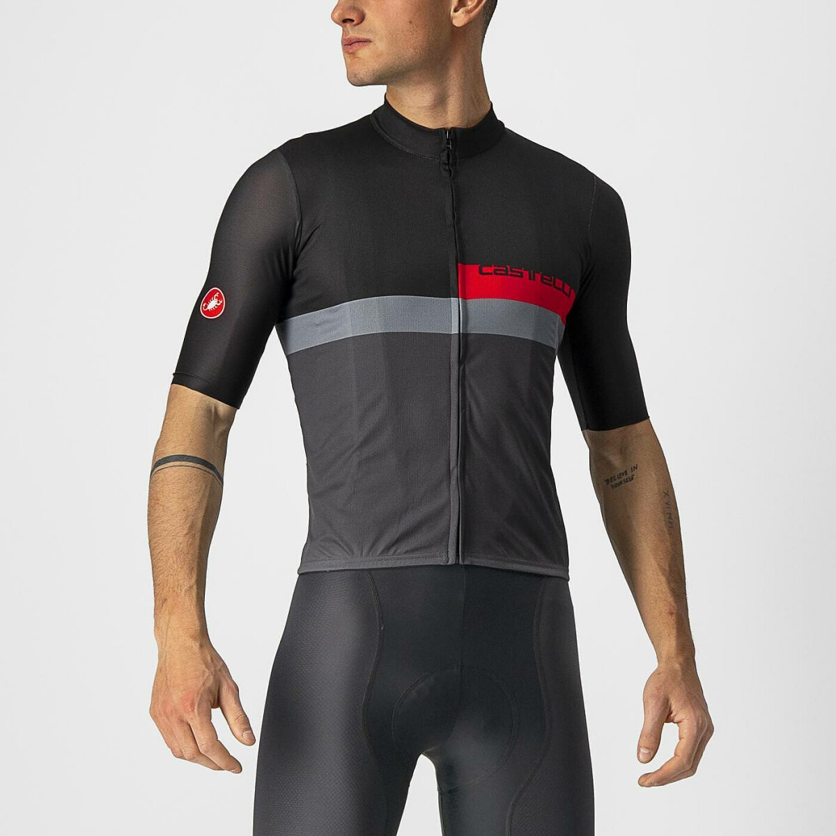 Castelli A BLOCCO Jersey Kurzarmtrikot Light Black/Red-Dark 
