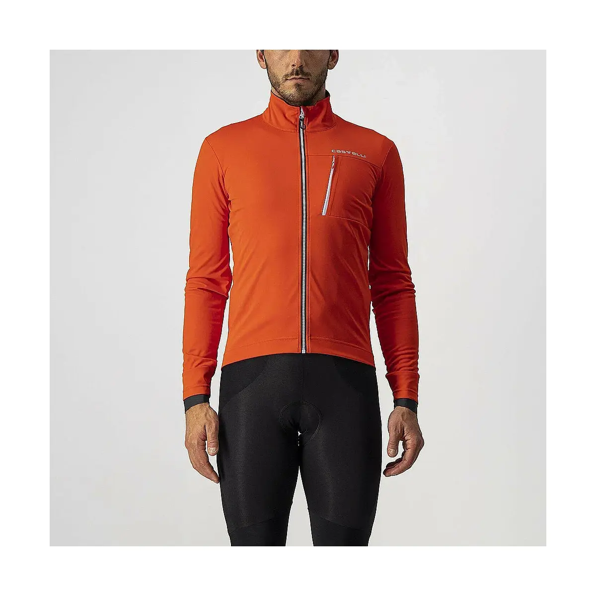 Castelli Go Jacket Jacket - Fiery Red - silver grey