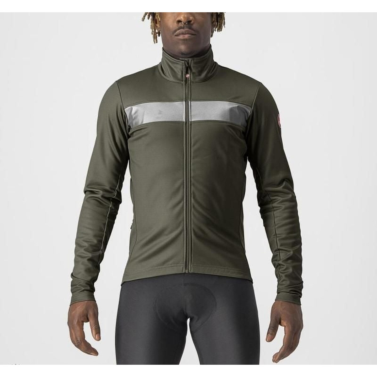 Castelli Raddoppia 3 Jacke Military Green/Silver Reflex